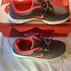 Nike Gray and Coral Athletic Shoes